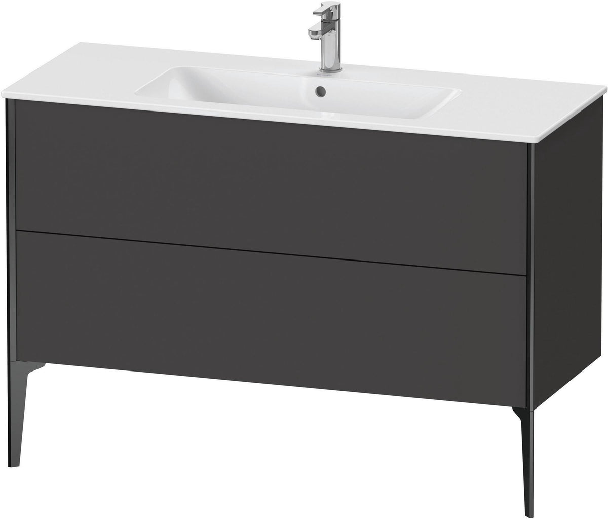 DURAVIT XViu Waschtischunterbau bodenstehend 1210 mm, 2 Auszüge, champagner matt/weiß matt