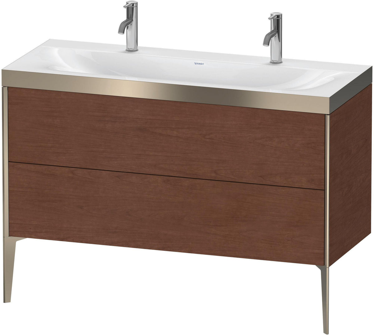 DURAVIT XViu c-bonded Waschtischunterbauset 1200 mm Nussbaum Champagner matt 2 Auszüge