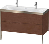 DURAVIT XViu c-bonded Waschtischunterbauset 1200 mm Nussbaum Champagner matt 2 Auszüge