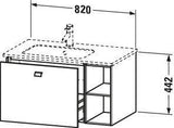 DURAVIT Brioso Waschtischunterbau 820 mm, 1 Auszug, Becken links, Betongrau Matt