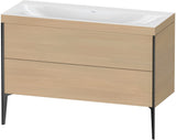 DURAVIT XViu c-bonded Waschtischunterbauset 1200 mm, 2 Auszüge, Eiche/Schwarz matt