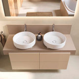 DURAVIT Balcoon Konsole 1400 mm mit Ausschnitt links – Elfenbein Matt