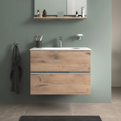 DURAVIT Sivida Spiegelablage 800x115x35mm Chrom/Weiß Matt – Montage unter Spiegel inkl. Befestigungsmaterial