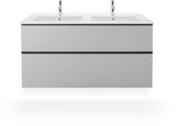 DURAVIT ME by Starck Doppel-Waschtisch 1300 mm Weiß mit Überlauf und 2 Hahnlöchern
