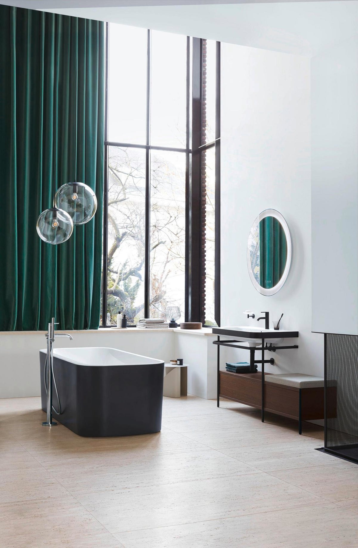 Duravit C.1 Einhebel-Waschtischmischer M mit Zugstange, Schwarz Matt