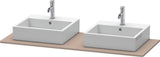 DURAVIT XSquare Konsole 1400 mm betongrau matt mit zwei Ausschnitten für Doppelwaschtisch