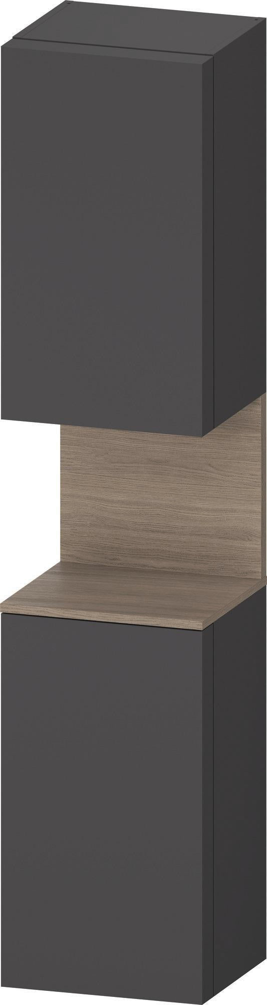 DURAVIT Qatego Hochschrank 400x360x1760 mm Eiche Terra Matt mit 2 Türen und Tip-on Technik