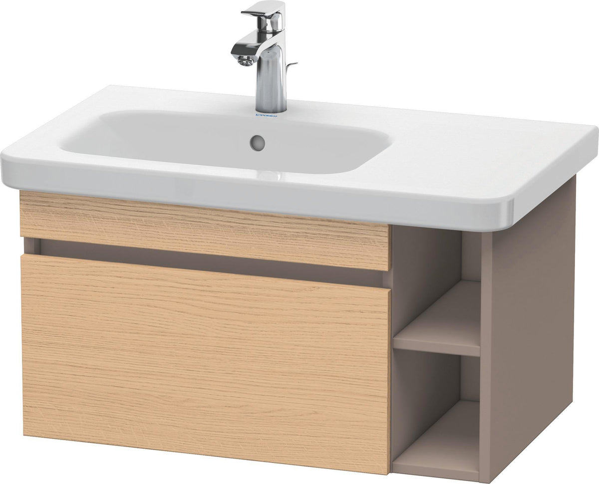 DURAVIT DuraStyle Waschtischunterbau 730 mm betongrau matt – wandhängend mit 1 Auszug & 2 offenen Fächern