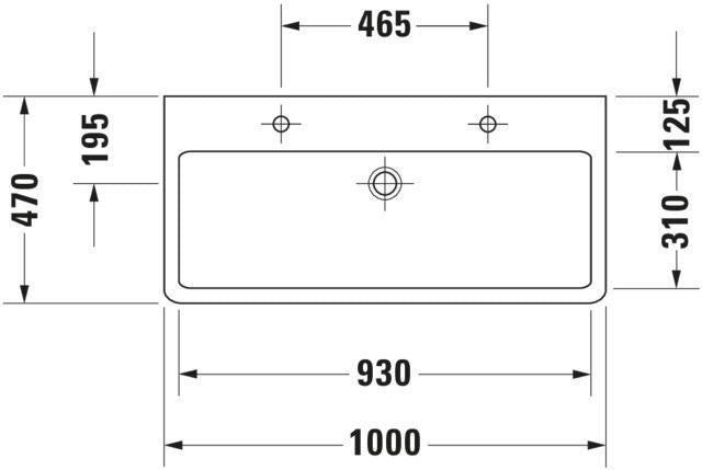 DURAVIT Waschtisch Vero 1000 mm mit Überlauf, Hahnloch Mitte, weiß