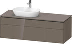 flannel grey hochglanz / Mitteldichte Faserplatte (MDF) / 2 Schubkästen, 2 Auszüge