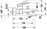 Duravit Wave Einhebel-Wannenmischer Aufputz mit Keramikmischsystem und Umsteller, Chrom