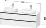 Duravit Ketho.2 Konsolen-Waschtischunterbau 1600 mm Eiche Terra mit 4 Schubkästen