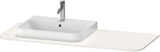Duravit Konsole Happy D.2 1300 mm taupe supermatt – Beckenposition links