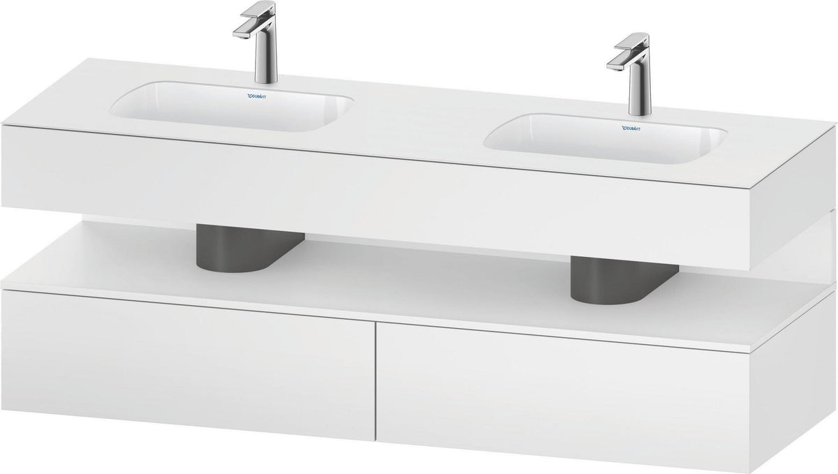 DURAVIT Qatego Studio F. A. Porsche Waschtischset 1600 mm mit Konsolenwaschtischunterbau, 2 Auszüge