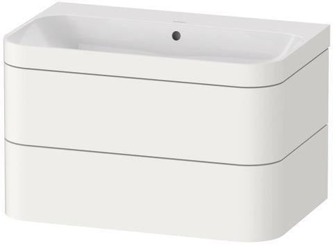 Duravit Waschtischset Happy D.2 Plus, 2 Schubkästen, 775x490 mm, Einrichtungssystem Ahorn Mitte Taupe Supermatt