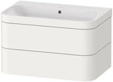 Duravit Waschtischset Happy D.2 Plus, 2 Schubkästen, 775x490 mm, Einrichtungssystem Ahorn Mitte Taupe Supermatt