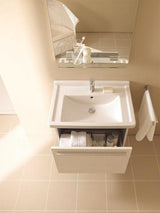 DURAVIT Möbelwaschtisch Starck 3 850 mm mit Überlauf, 1 Hahnloch, weiß – Wandhängend