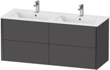 Duravit XViu Waschtischunterbau wandhängend 1280 mm, 4 Schubkästen, champagner matt/weiß matt