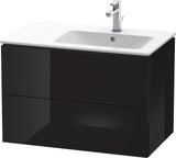 DURAVIT L-Cube Waschtischunterbau 820 mm wandhängend, 2 Schubkästen, Becken rechts, Betongrau Matt