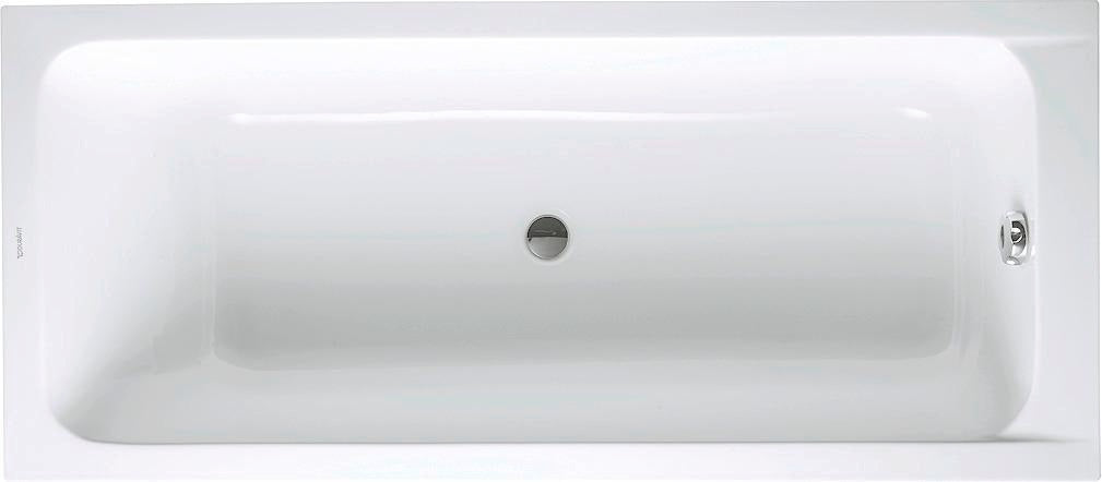 DURAVIT D-Code Badewanne 1700x750 mm Einbau, Mittelablauf, 1 Rückenschräge, Weiß