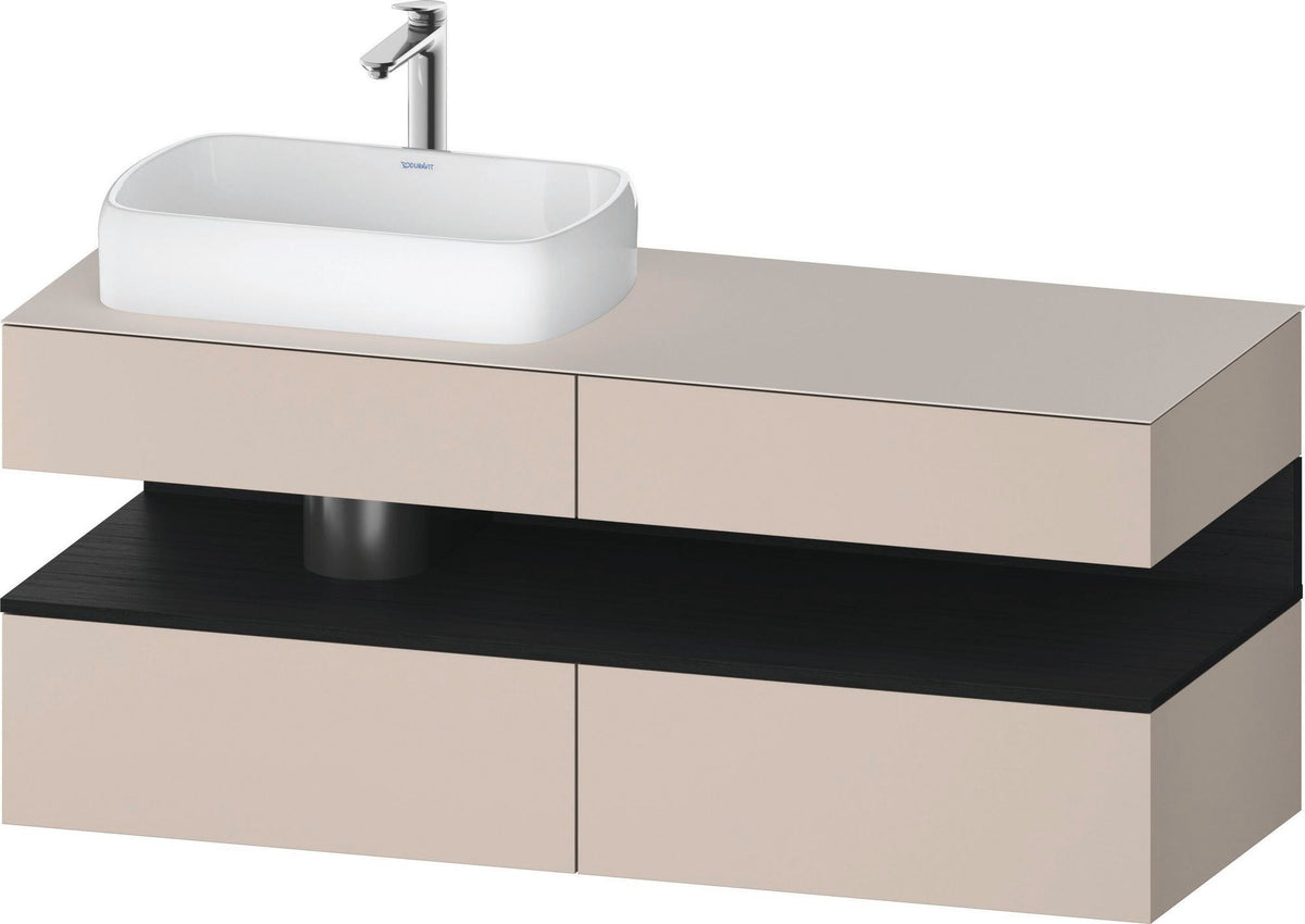 DURAVIT Qatego Studio F. A. Porsche Konsolenwaschtischunterbau 1400 mm Weiß Matt mit LED-Nischenbeleuchtung