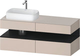 DURAVIT Qatego Studio F. A. Porsche Konsolenwaschtischunterbau 1400 mm Weiß Matt mit LED-Nischenbeleuchtung