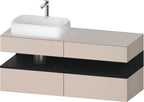 taupe matt / Nische eiche schwarz, mit Siphonausschnitt und Schürze / sonstige