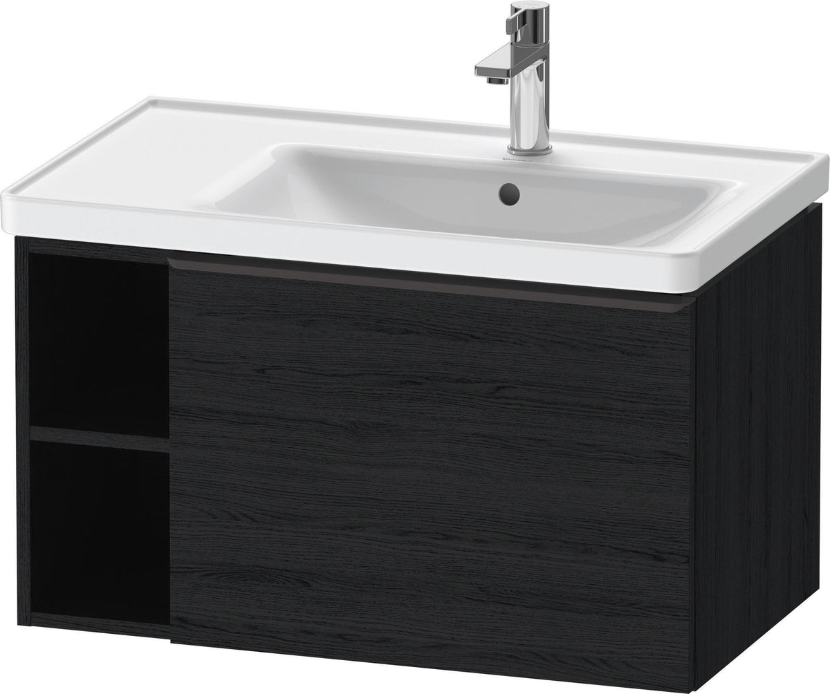 DURAVIT D-Neo Waschtischunterbau 784 mm wandhängend mit 1 Auszug und 2 offenen Fächern in Betongrau Matt