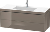 DURAVIT L-Cube c-bonded Waschtischset 1200 mm Flannel Grey Hochglanz mit Vero Air Waschtisch