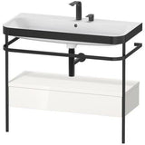Duravit Waschtischset Happy D.2 Plus 975x490mm Taupe Supermatt mit Nussbaum-Konsole