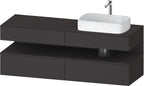 graphit supermatt / Nische graphit supermatt, mit Siphonausschnitt und Schürze / anthrazit