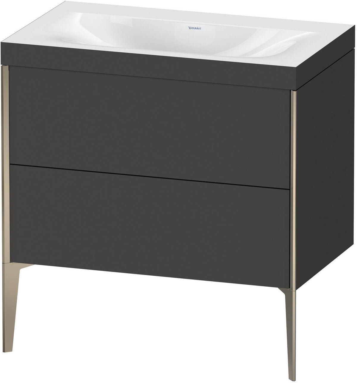 DURAVIT XViu c-bonded Waschtischset 800 mm bodenstehend mit 2 Auszügen und Tip-on Technik