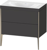 DURAVIT XViu c-bonded Waschtischset 800 mm bodenstehend mit 2 Auszügen und Tip-on Technik