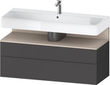 Duravit Qatego Waschtischunterbau 1190 mm – Weiß Matt mit Eiche Schwarz Nische, 1 Auszug, LED