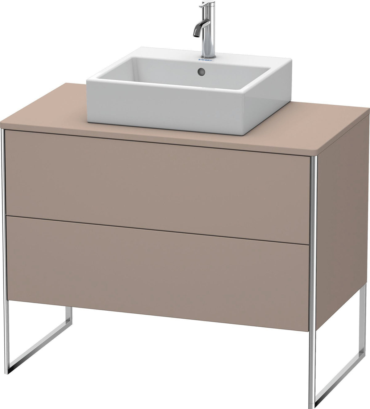 DURAVIT XSquare Waschtischunterbau bodenstehend 1000 mm Basalt Matt mit 2 Schubkästen