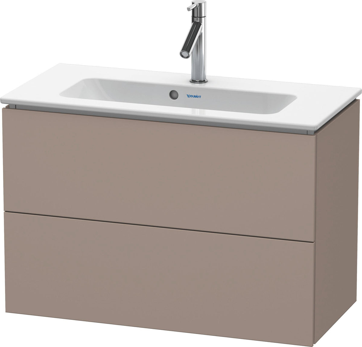 DURAVIT L-Cube Waschtischunterbau 820 mm weiß matt mit 2 Schubkästen und Tip-On-Technik