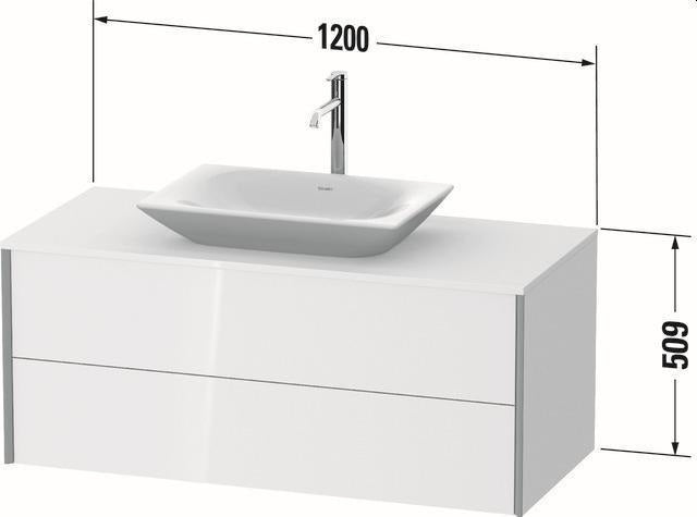 Duravit Waschtischunterbau XVIU 1200x550mm Champagner Matt S-Matt mit Konsolenplatte