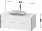 Duravit Waschtischunterbau XVIU 1200x550mm Champagner Matt S-Matt mit Konsolenplatte