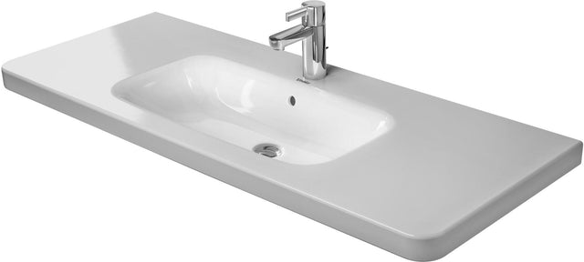 DURAVIT DuraStyle Möbelwaschtisch 1200 mm weiß WonderGliss mit Überlauf und Hahnlochbank