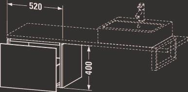 Duravit L-Cube Konsolenunterschrank 520 mm amerikanisch Nussbaum mit Tip-On-Technik
