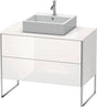DURAVIT XSquare Waschtischunterbau 1000 mm bodenstehend weiß matt mit 2 Schubkästen und Tip-On-Technik