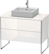 Duravit XSquare Konsolenwaschtischunterbau 1000 mm Nachtblau seidenmatt mit 2 Schubkästen