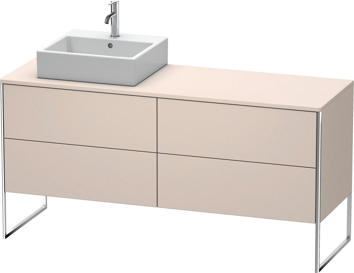 DURAVIT XSquare Waschtischunterbau betongrau matt 1600 mm mit 4 Auszügen, bodenstehend