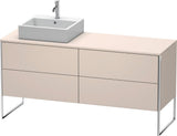 DURAVIT XSquare Waschtischunterbau betongrau matt 1600 mm mit 4 Auszügen, bodenstehend
