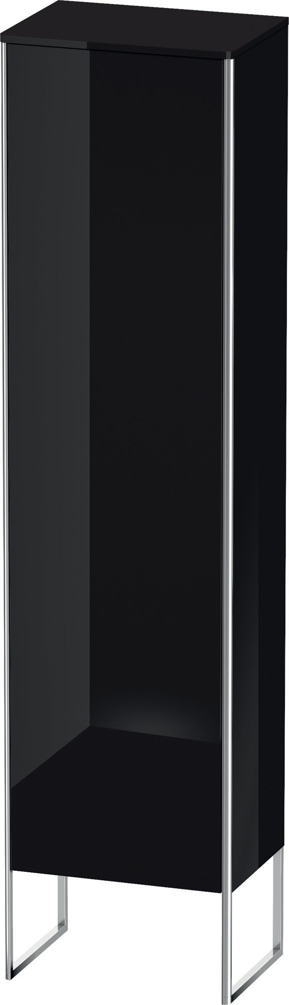 DURAVIT XSquare Hochschrank 500 mm, bodenstehend, schwarz Hochglanz, Tür rechts, mit Tip-On