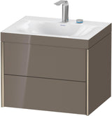 DURAVIT XViu Waschtischunterbau 600 mm mit 2 Schubkästen, champagner matt/dolomiti grey