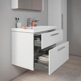 DURAVIT D-Code Halbhochschrank 400 mm, rechts, Basalt Matt, 1 Tür, Glasböden