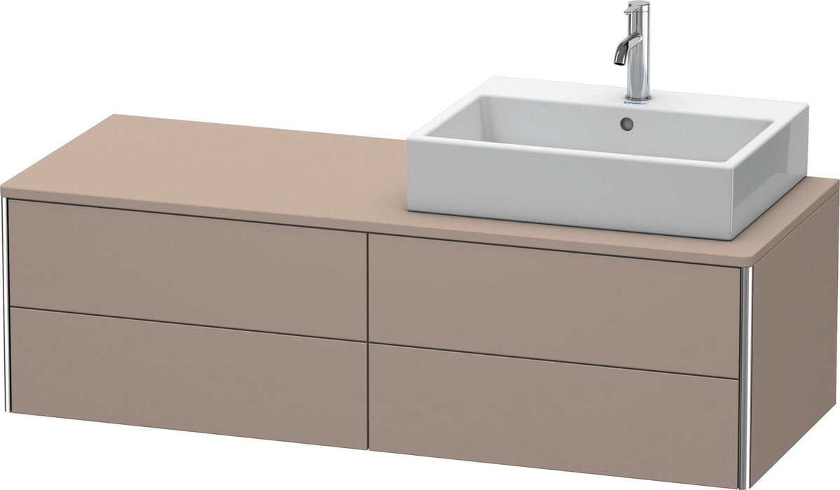 Duravit XSquare Konsolenwaschtischunterbau 1400 mm betongrau matt, 4 Schubkästen, wandhängend