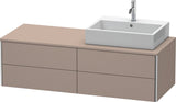 Duravit XSquare Konsolenwaschtischunterbau 1400 mm betongrau matt, 4 Schubkästen, wandhängend