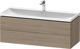 Duravit L-Cube Waschtischset 1200x480x480 mm Eiche Terra Matt mit Tip-on Technik
